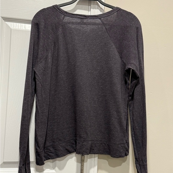 Standard James Perse Scoop Neck Long Sleeve Tee Shirt Dark Grey Womens 3 = L - Picture 5 of 10